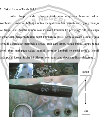 Gambar 1. Switch lampu tanda belok (Dokumentasi: 2010) 
