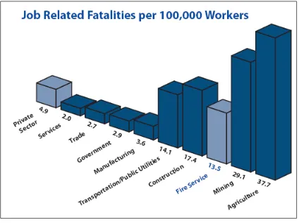 Figure 2.1: Statistic of Job Related Fatalities per 100,000 Workers 
