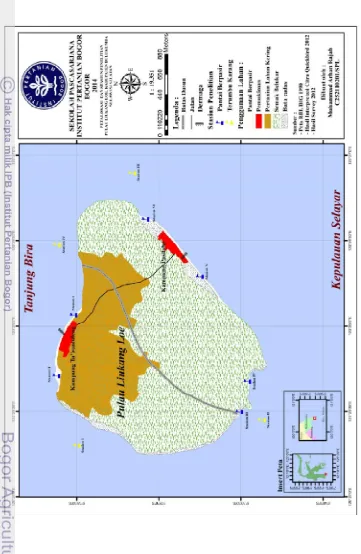 Gambar 3.1 Peta Lokasi dan Stasiun Penelitian di Pulau Liukang Loe Kabupaten Bulukumba 