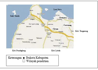 Gambar 3.  Peta wilayah Kabupaten Serang 