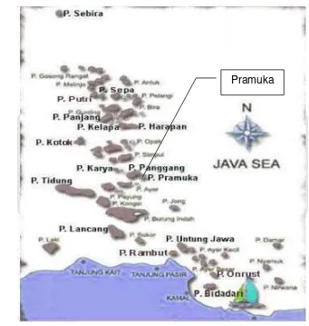 Gambar 2. Pulau Pramuka dalam Gugusan Kepulauan Seribu 