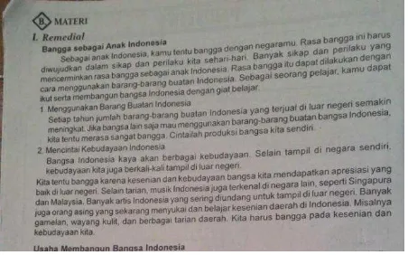 Gambar 4. Teks bacaan berjudul “Bangga sebagai Anak Indonesia”