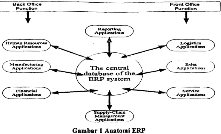 Gambar 1 Anatomi ERP Sumber: Davenport (1998) and Cotteleer (2001) dalam Ifinedo, 2006 