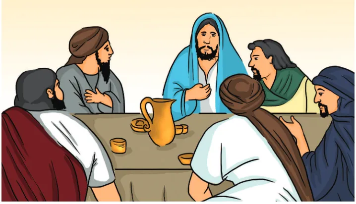 Gambar 2.9: Yesus memecah roti