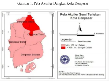 Gambar 1. Peta Akuifer Dangkal Kota Denpasar