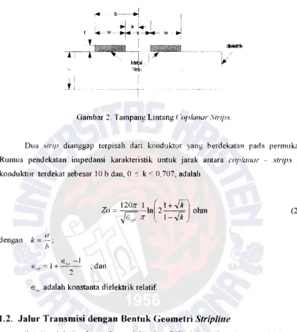 Gambar 2 Tampang Lintang ( 'oplanar Strips 