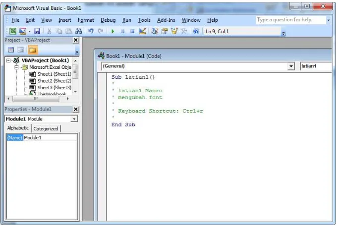 Gambar 6. Halaman Visual Basic Editor 