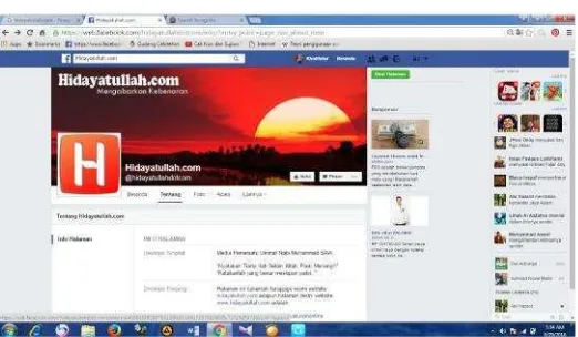 Gambar 4.2 Akun Facebook Hidayatullah.com