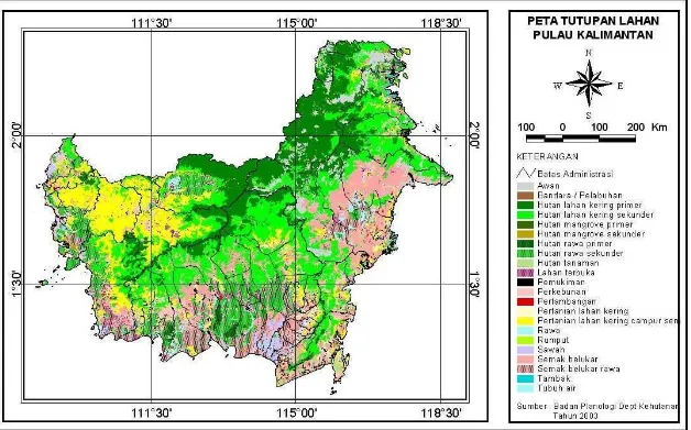 Gambar 5. Peta Penutupan Lahan Pulau Kalimantan