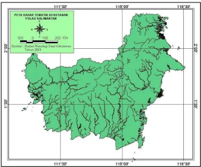 Gambar 8. Peta Dasar Tematik Kehutanan Pulau Kalimantan 