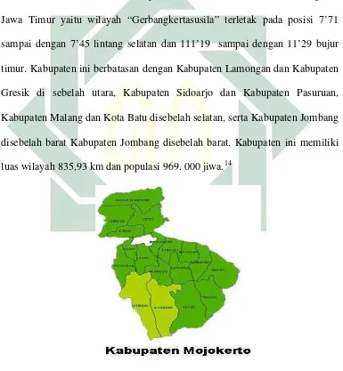 Gambar 2.1 Peta Kabupaten Mojokerto 