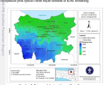 Gambar 2  Peta curah hujan tahunan Kota Semarang 