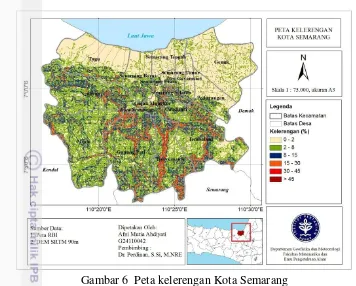 Gambar 6  Peta kelerengan Kota Semarang 