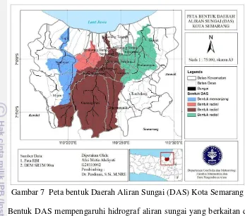 Gambar 7  Peta bentuk Daerah Aliran Sungai (DAS) Kota Semarang 