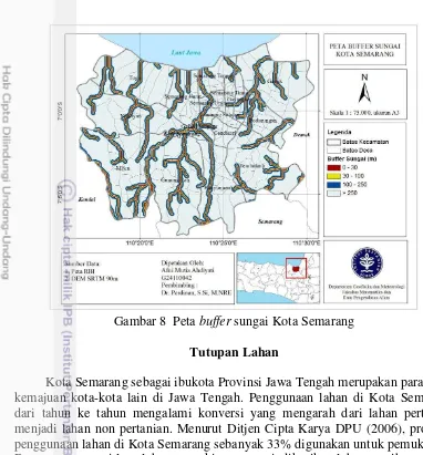 Gambar 8  Peta buffer sungai Kota Semarang 
