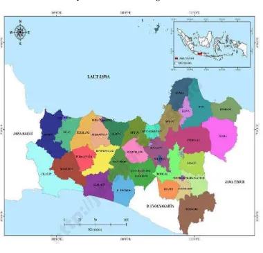 Gambar 3.1. Peta Wilayah Provinsi Jawa Tengah 