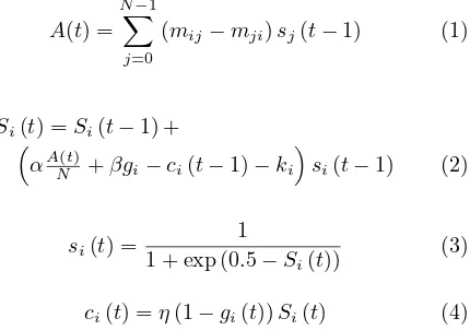 Table 2: Mutual stimulus coeﬃcient, mij