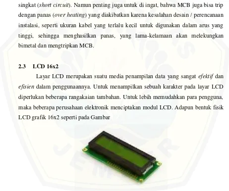Gambar 2.4 Bentuk fisik LCD 16 x 2 (http://baskarapunya.blogspot.com)