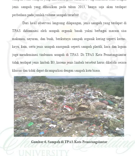 Gambar 6. Sampah di TPAS Kota Pematangsiantar