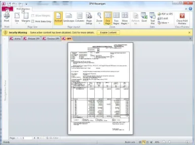 Gambar III.6 Tampilan cetak SPP di aplikasi Pengelola Keuangan 