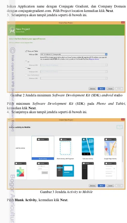 Gambar 2 Jendela minimum Software Development Kit (SDK) android studio 