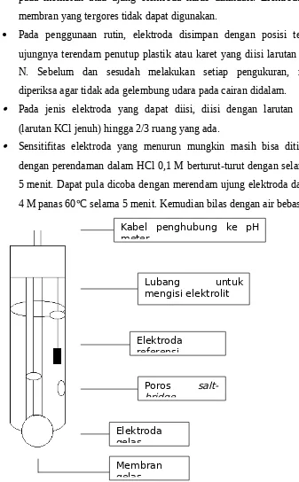 Gambar 5. Skema elektroda gelas kombinasi.