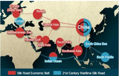 Gambar 4.2 Jalur Ekonomi dan Maritim China secara Global