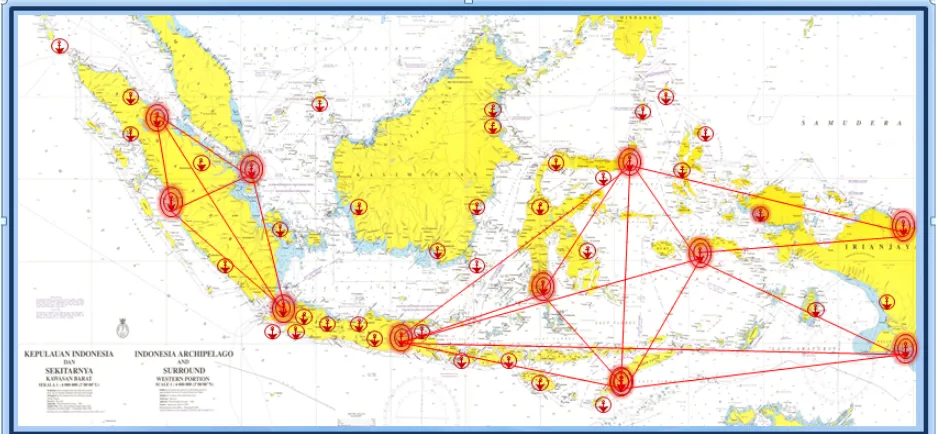 Gambar 5.2. Hasil CPM berdasarkan rute untuk jaringan logistik di Pangkalan