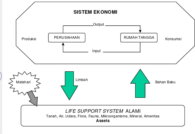 Gambar 3. Hubungan antara sistem ekonomi dan lingkungan 