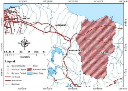 Fig. 1. Research area of Subang Regency, West Java 