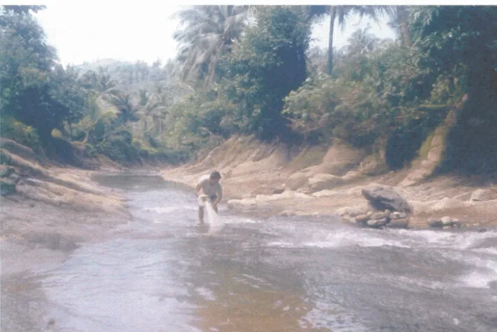 Gambar 3. Lokasi pengambilan contoh di sungai Cikawung stasiun I 