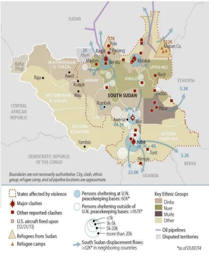 Gambar 1.4 : South Sudan Crisis Map 