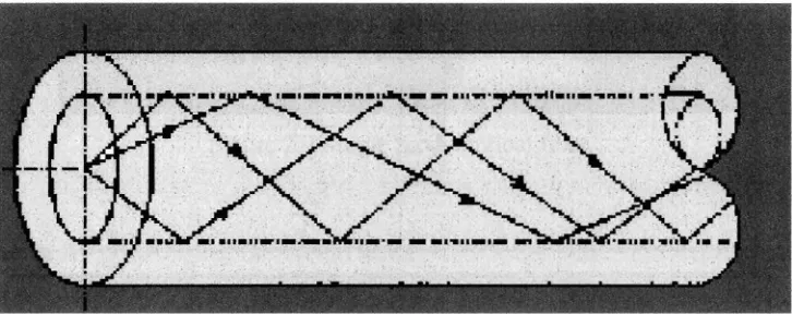 Figure 2.5 Multimode graded index fiber' light propagate 