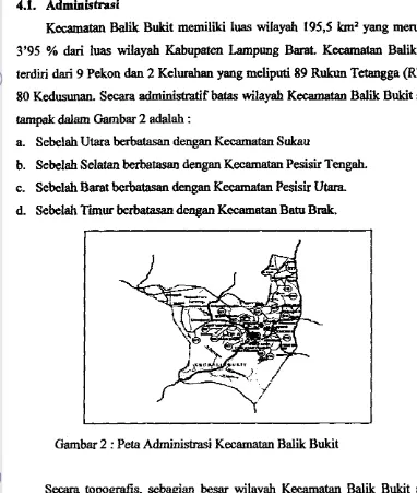 Gambar 2 : Peta Administrasi Kecamatan Balik Bukit 