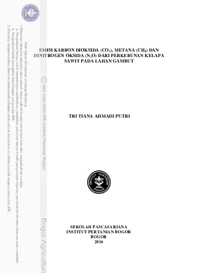 Emisi Karbon Dioksida Co2 Metana Ch4 Dan Dinitrogen Oksida N2o Dari Perkebunan Kelapa 9398