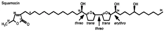 Gambar 1. Struktur kimia skuamosin (Degli et al, 1994) 