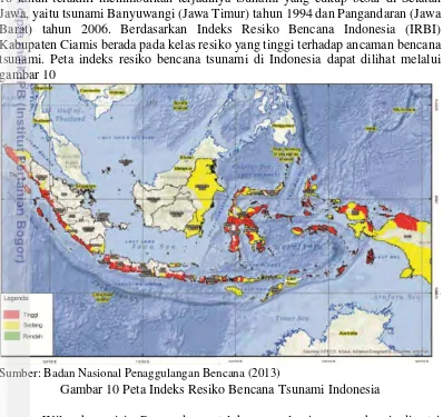 Gambar 10 Peta Indeks Resiko Bencana Tsunami Indonesia  