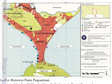 Gambar 20 Peta fasilitas di objek wisata Pantai Pangandaran  