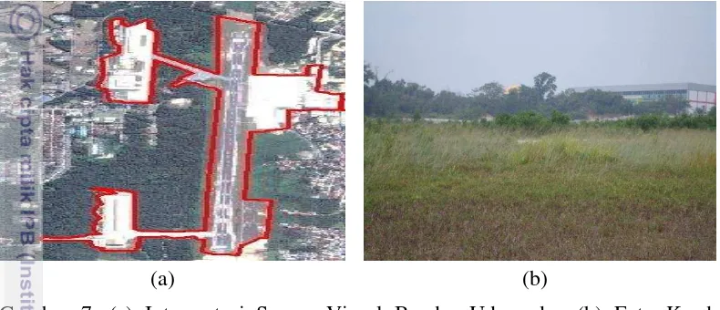 Gambar 7. (a) Interpretasi Secara Visual Bandar Udara dan (b) Foto Keadaan  