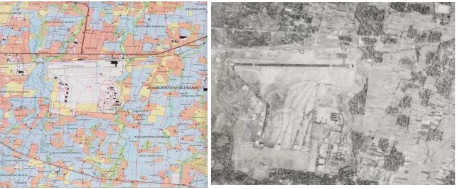 Gambar 6. Peta Rupabumi Skala 1:50.000 Dan Foto Udara Skala 1:40.000 Bandara Adi Sucipto Yogyakarta  