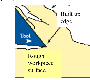 Figure 2.4: Illustration of continuous with built up edge (Schneider, 1999). 