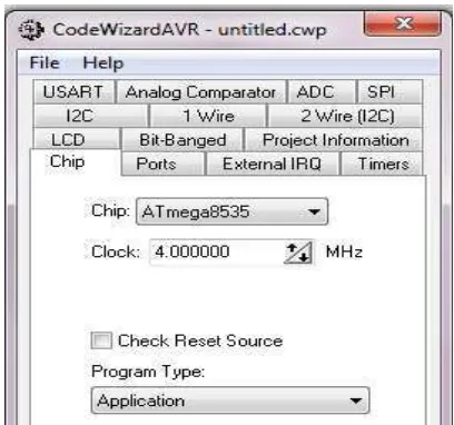 Gambar 2.6 Program inisialisasi dari konfigurasi CodeVision AVR 