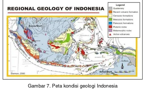 Gambar 7. Peta kondisi geologi Indonesia 