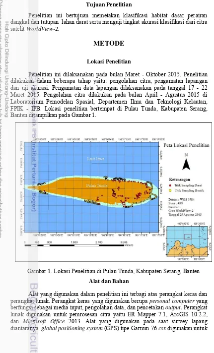Gambar 1. Lokasi Penelitian di Pulau Tunda, Kabupaten Serang, Banten 