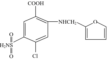 Gambar 1. Struktur Kimia Furosemid (Katzung, 2001) 