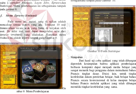 Gambar 10 Form Statistique 