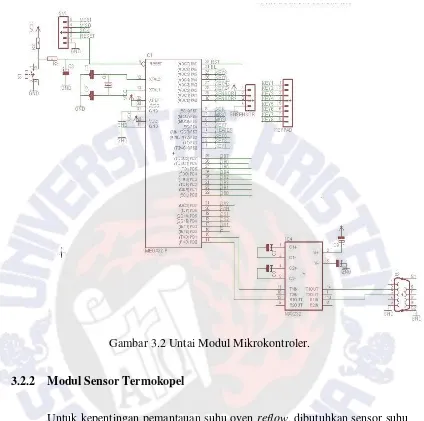 Gambar 3.2 Untai Modul Mikrokontroler. 