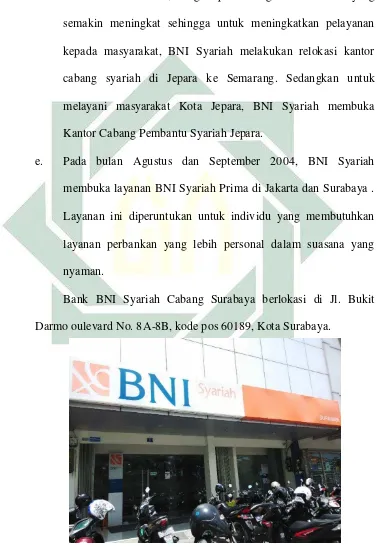 Gambar 4.1  Lokasi fisik Bank BNI Syariah Cabang Surabaya 