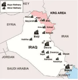 Gambar 7: Peta seluruh kilang minyak Irak 