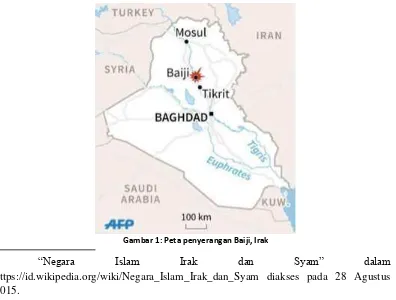 Gambar 1: Peta penyerangan Baiji, Irak                                                              